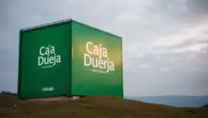 a green box on a hill