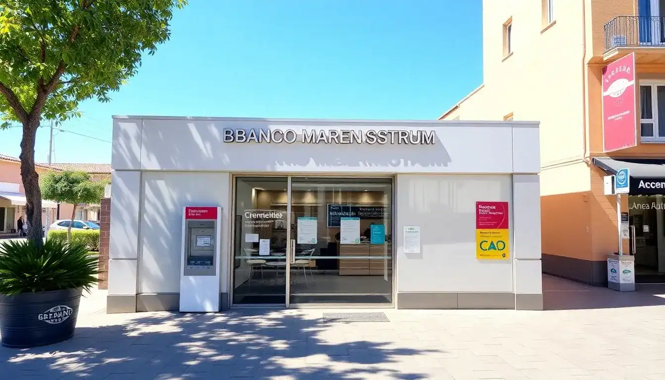 a building with glass doors