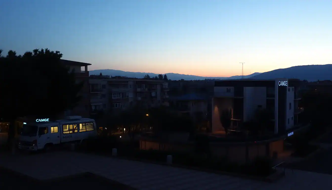 a bus parked in a city