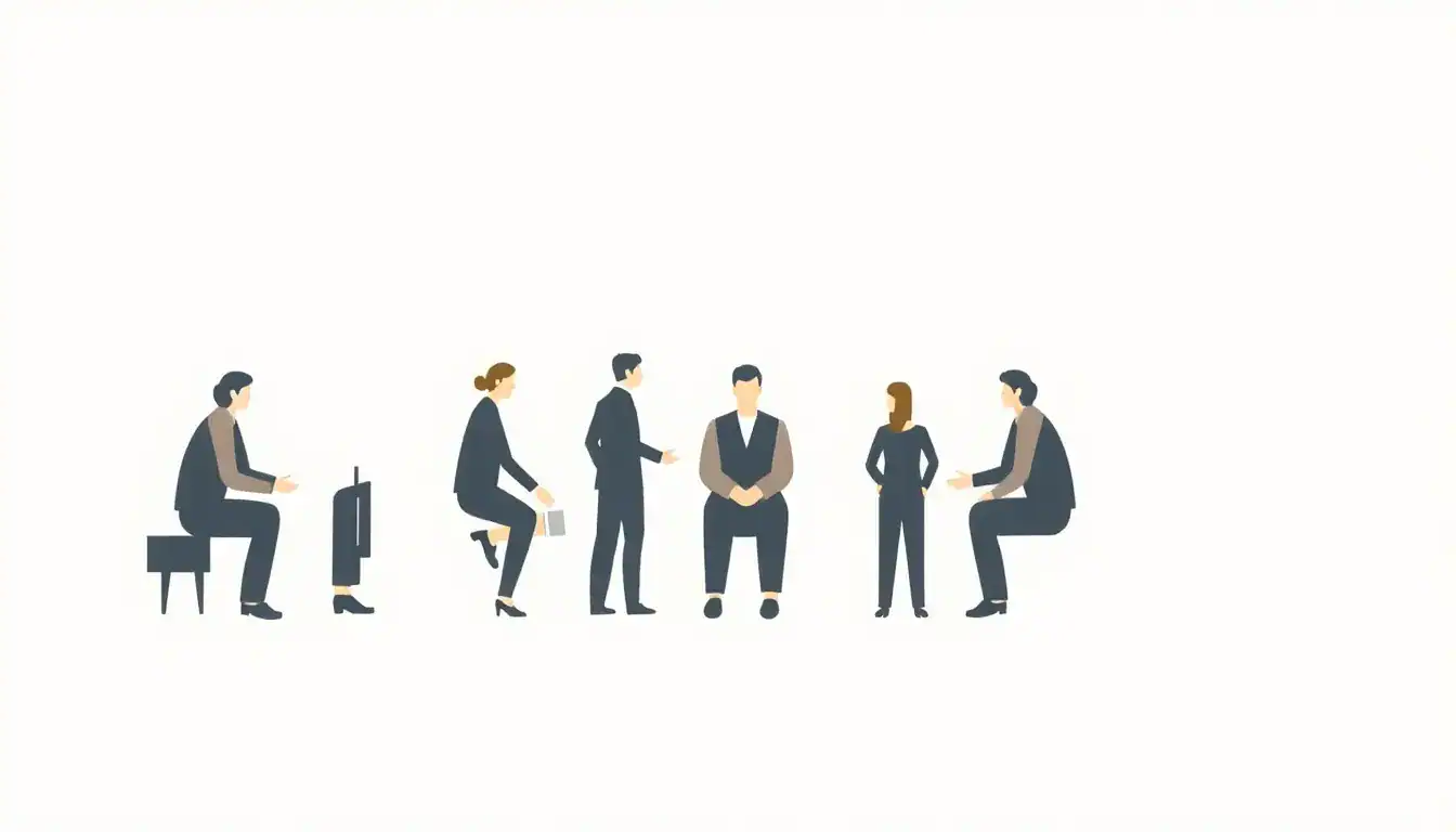 a group of people in different poses