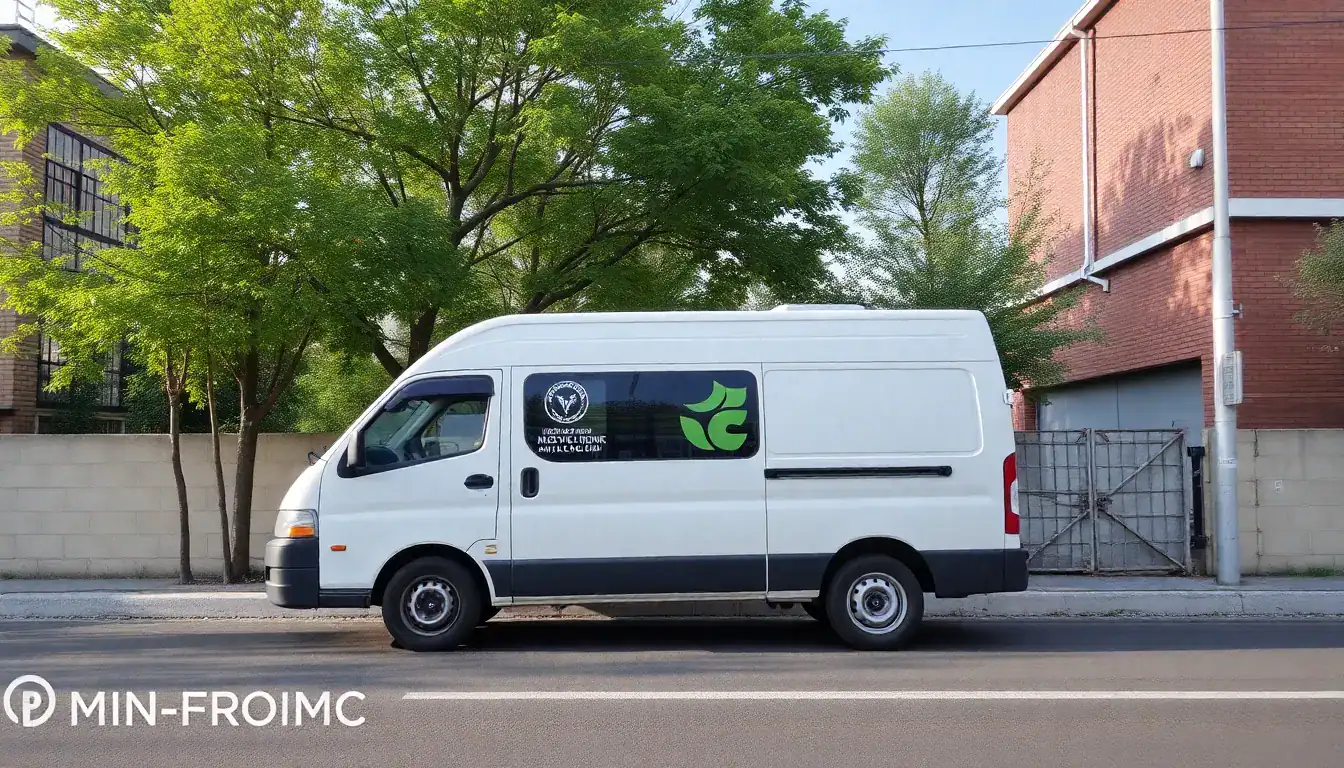 a white van parked on the side of a road